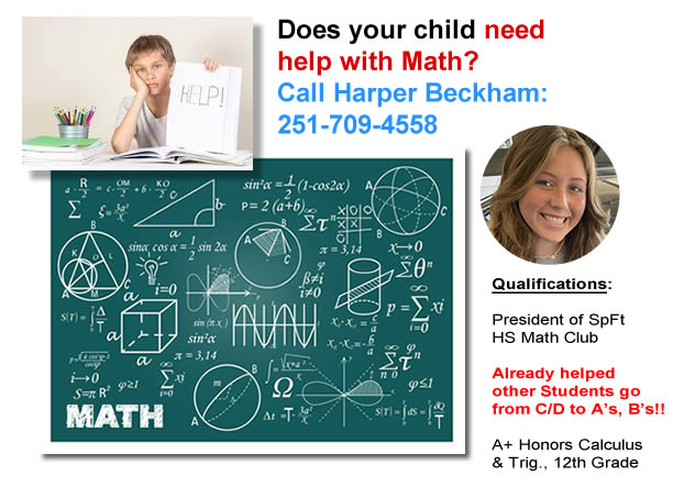 Spanish Fort and Daphne AL Math Tutor